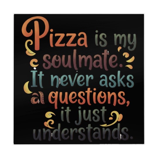 Pizza Soulmate, Funny Pizza Design, Pizza Lovers Mahjong Mats