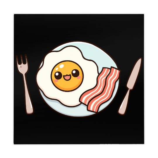 Whimsical Sunny Side Fried Egg Design Mahjong Mats
