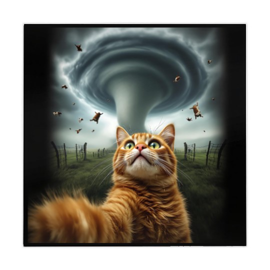 Funny Tornado Cat Selfie Flying Cow Meme Mahjong Mats