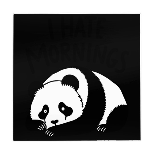 Panda I Hate Mornings Saying Mahjong Mats