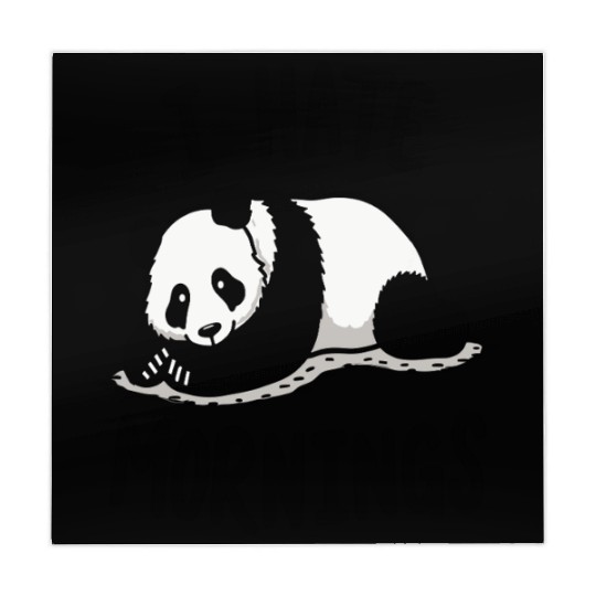 Panda I Hate Mornings Saying Mahjong Mats