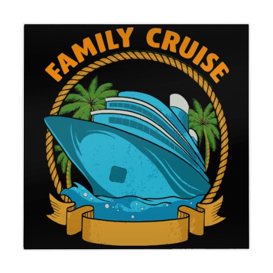 Family Cruise Ship Palm Trees Rope Mahjong Mats