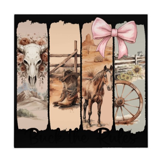 Funny Western Brushstroke Buck The Rules Mahjong Mats