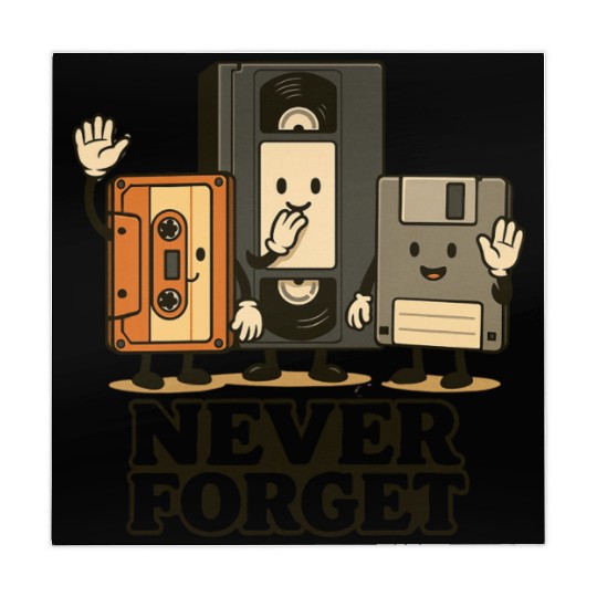 Retro Cassette Tape and Floppy Disk Design Mahjong Mats