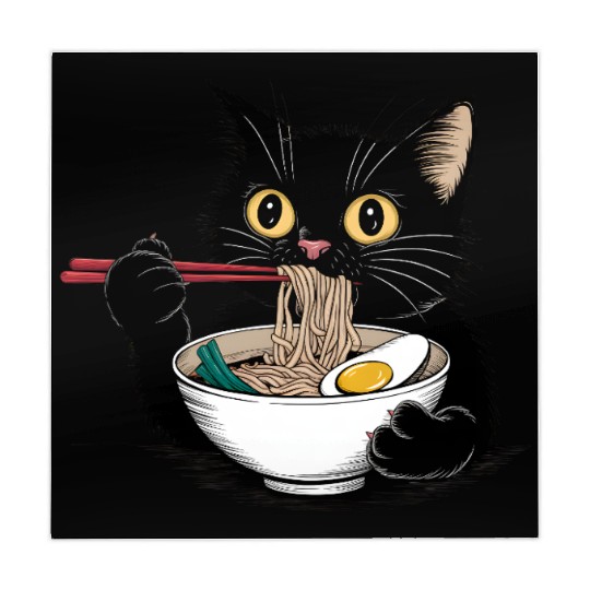 Ramen Lover Black Cat Mahjong Mats