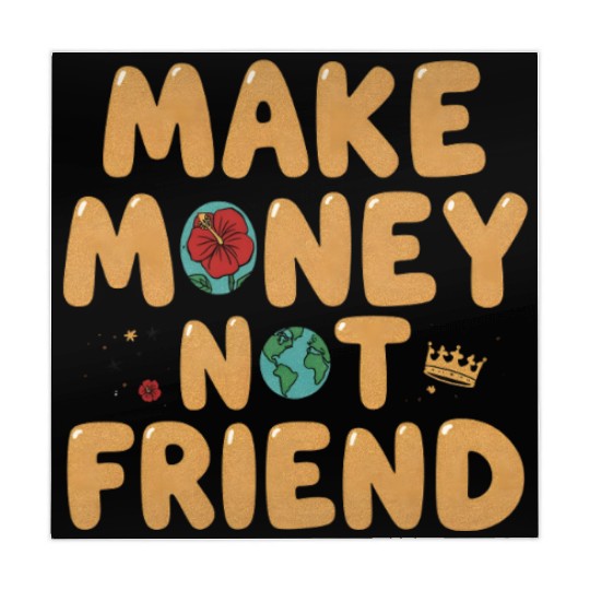 Make Money Not Friend – Funky Bold Urban Typograph Mahjong Mats