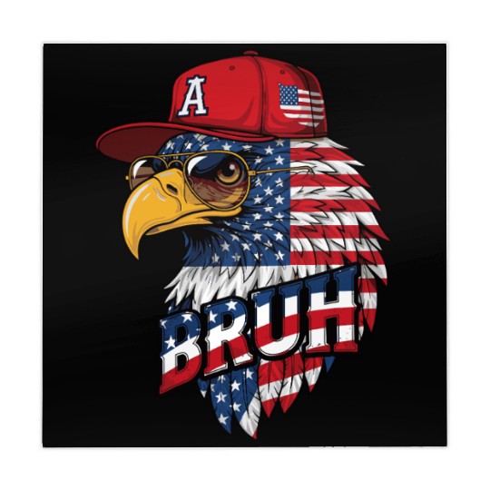 BRUH 4th Of July, Fourth Of July Bald Eagle Mahjong Mats