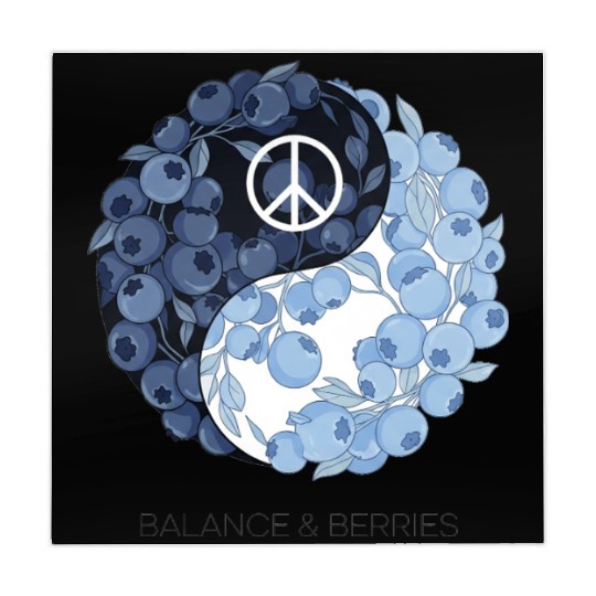 Balance & Berries – Yin Yang Blueberry Peace Desig Mahjong Mats