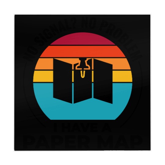 GIS Analyst Map Pin Sunset Retro Camping Hiking Mahjong Mats