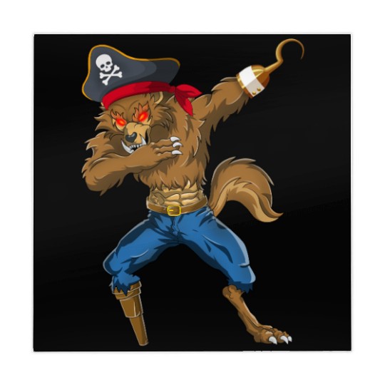 Dabbing Werewolf Pirate Halloween Pirate Mahjong Mats