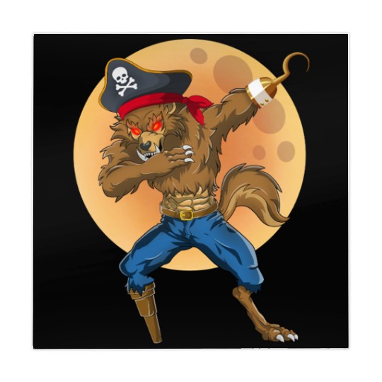 Dabbing Werewolf Pirate Halloween Pirate Mahjong Mats
