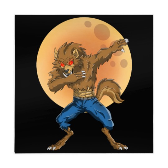 Dabbing Werewolf Retro Moon Halloween Monster Mahjong Mats