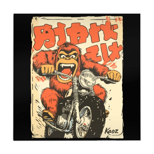 Monkey Mayhem – Vintage Ape on a Motorcycle Mahjong Mats