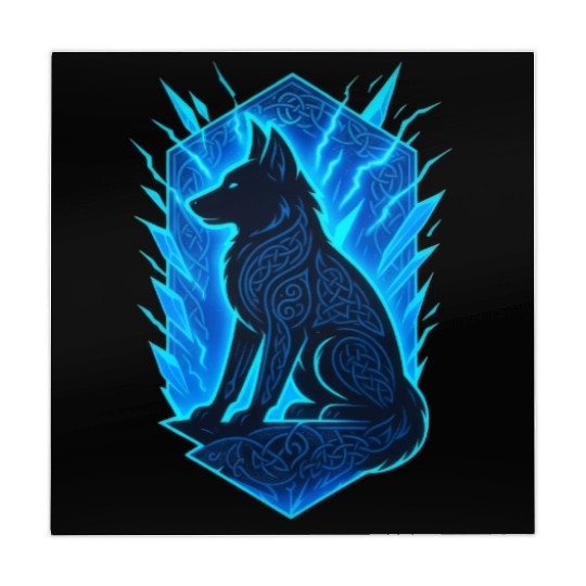 Black German Shepherd Dog Shattered Lightning Mahjong Mats