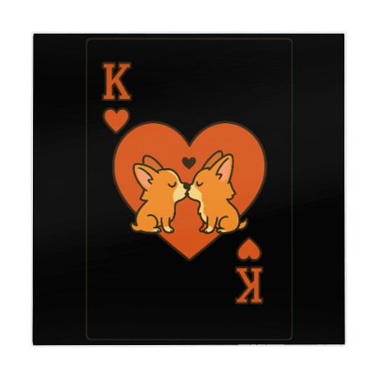 Du Du Corgi King of Hearts – Cute Poker Card Mahjong Mats