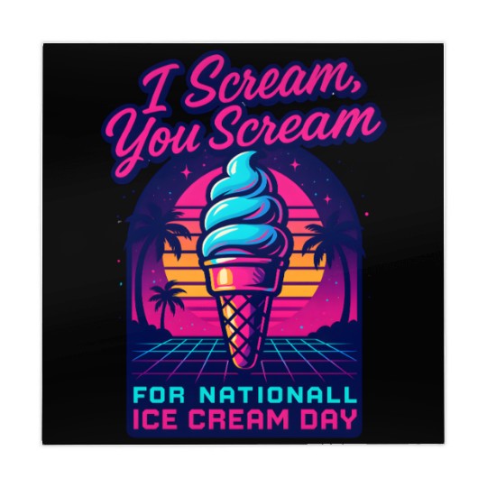 Scream, You Scream National Ice Cream Day Retro Mahjong Mats
