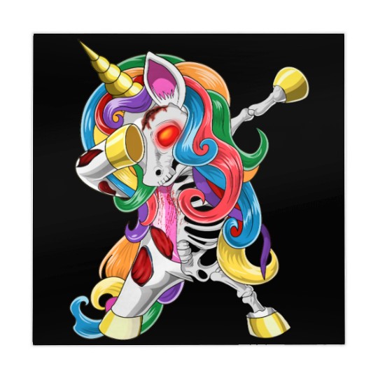 Dabbing Zombie Unicorn Halloween Mahjong Mats