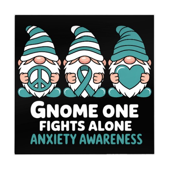 Anxiety Awareness Gnome One Fights Alone Wear Mahjong Mats
