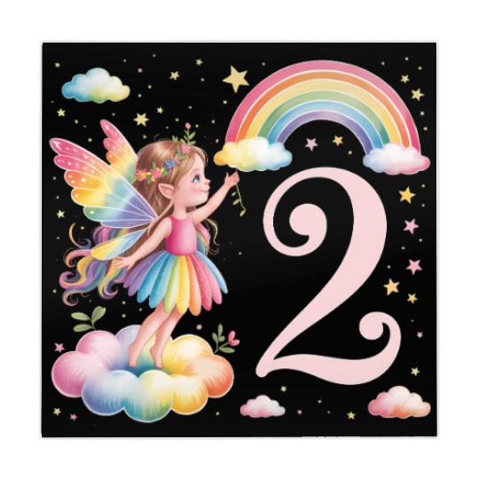 Magical Rainbow Fairy Elf 2nd Birthday Girl Mahjong Mats