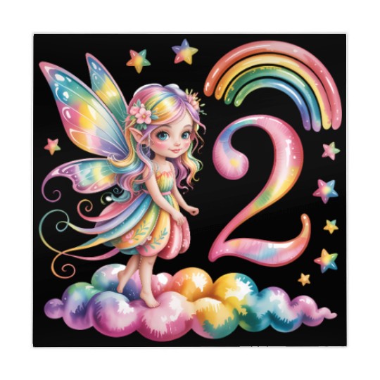 Magical Rainbow Fairy Elf 2nd Birthday Girl Mahjong Mats
