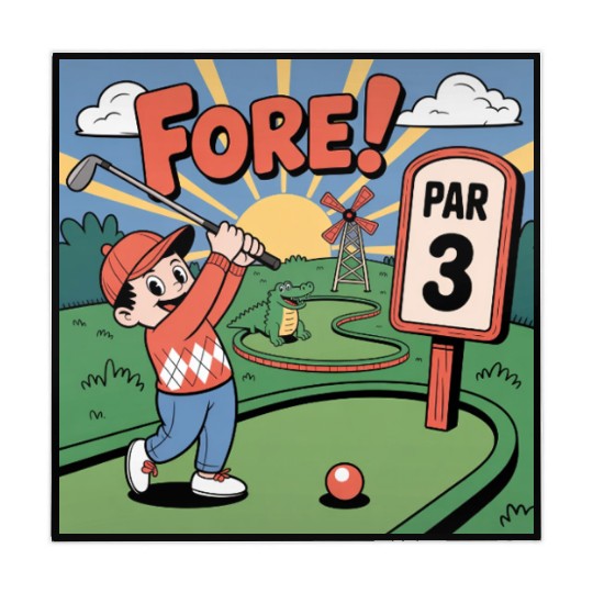 Mini Golf Retro Cartoon on Champion Unisex Mahjong Mats