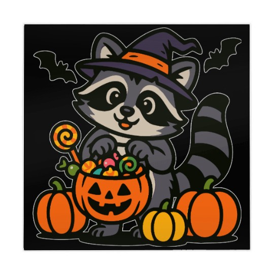 Cute Halloween Raccoon – Trick or Treat Candy Art Mahjong Mats