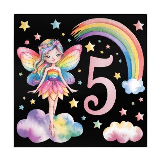Magical Rainbow Fairy Elf 5th Birthday Girl Mahjong Mats