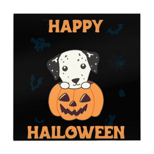 Dalmatian In Pumpkin Sweet Dogs Happy Halloween Mahjong Mats