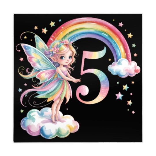 Magical Rainbow Fairy Elf 5th Birthday Girl Mahjong Mats