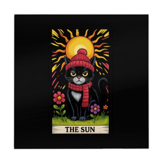 Grumpy Cat Tarot Card The Sun, Funny Cat Lover Mahjong Mats