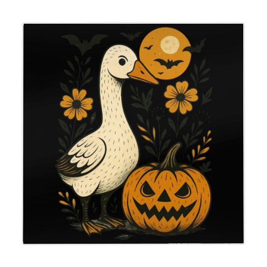Goose Halloween Fall Silly Goose Boho Flower Mahjong Mats