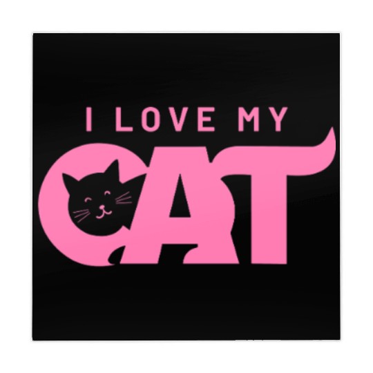 I Love My Cat – Cute Pink Cat Face Graphic Mahjong Mats