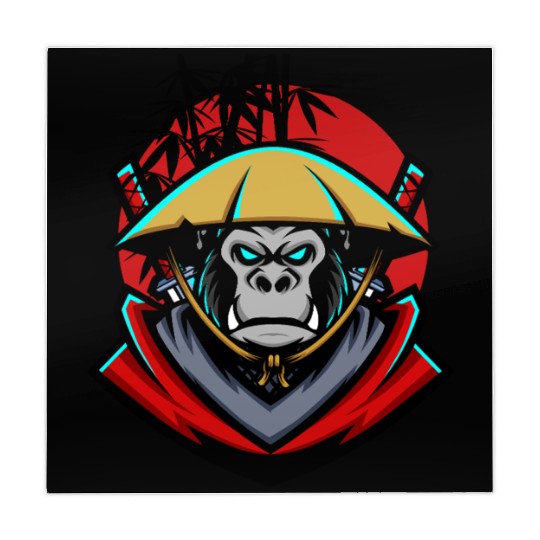 monkey samurai and bamboo sticks Mahjong Mats