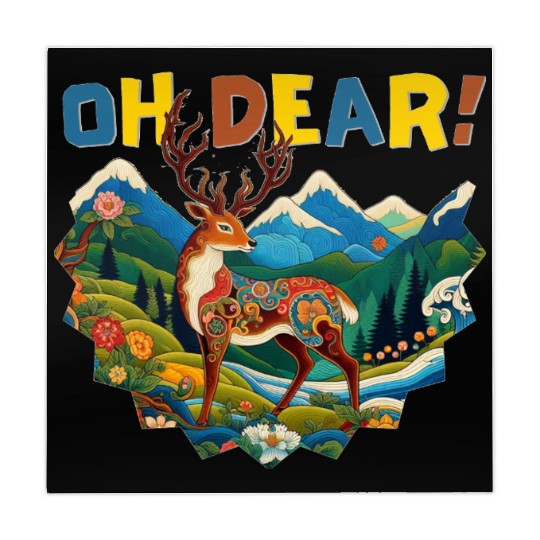 Oh-Dear-Wanderlust-Deer-in-Jungle-Tibetan-Folk-Art Mahjong Mats