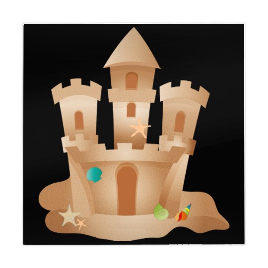 Sandcastle with Shells and Starfish on the Beach Mahjong Mats