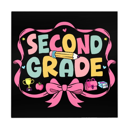 Preppy Back To School Second Grade Coquette Bow Mahjong Mats