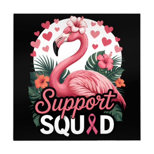 Pink Flamingo Support Squad Design Mahjong Mats