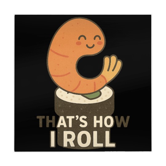 Cute Sushi Shrimp Roll Illustration Mahjong Mats