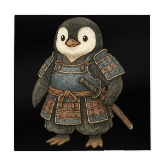 Historical samurai penguin with katana Japan cultu Mahjong Mats