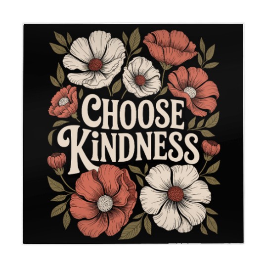 Choose Kindness Boho Flower Vintage Positivity Mahjong Mats