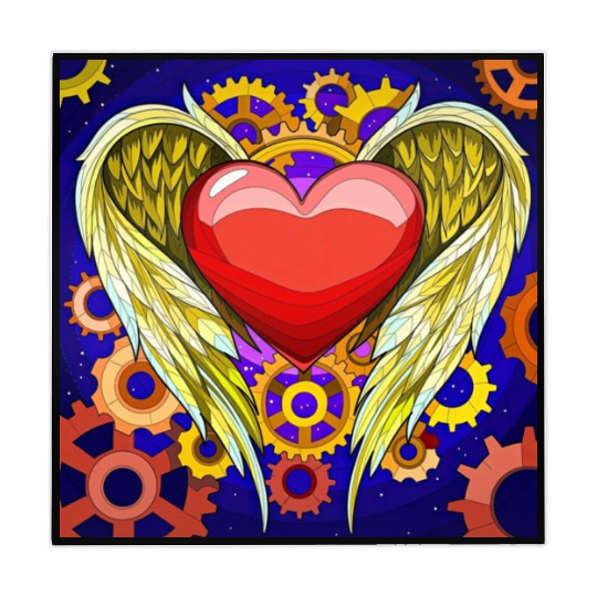 Mechanical Heart with Angel Wings Mahjong Mats