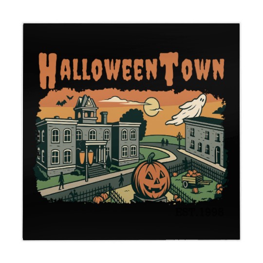Halloweentown Spooky Sunset Scene – Vintage Hallow Mahjong Mats