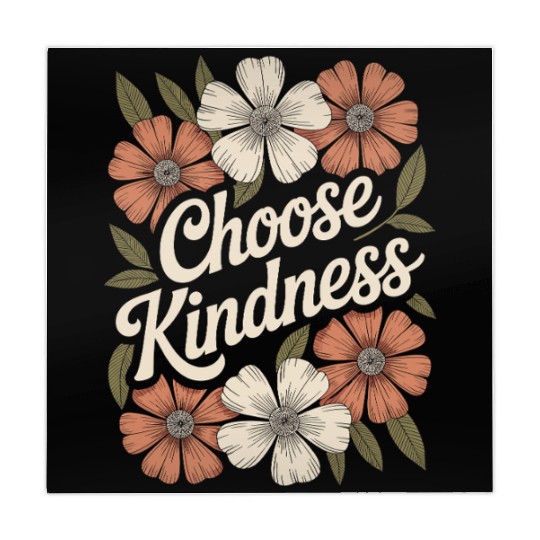 Choose Kindness Flower Boho Vintage Inspiring Mahjong Mats