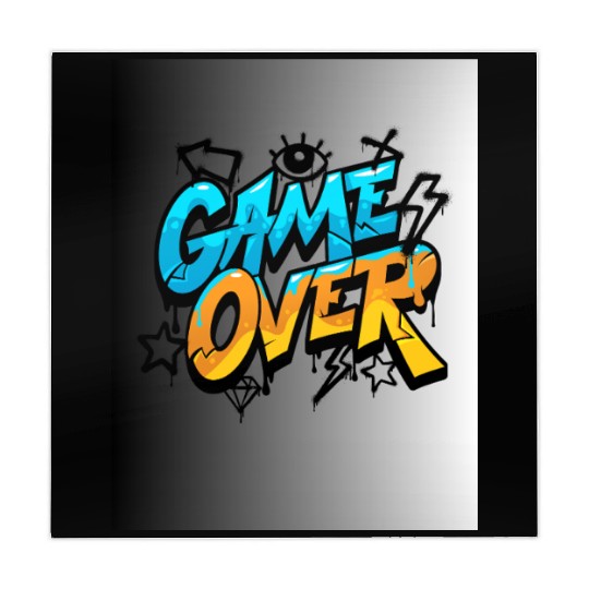 Graffiti Style Game Over Illustration Mahjong Mats