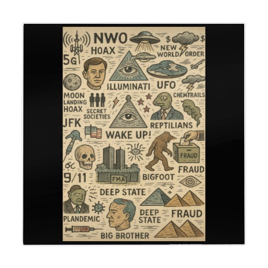 Vintage Conspiracy Theory Icons Mahjong Mats
