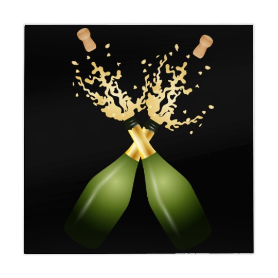 Two Champagne Bottles – for New Year's Eve & Party Mahjong Mats