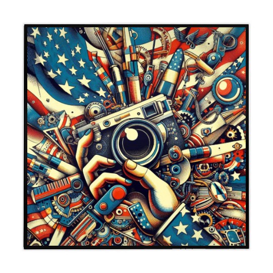 Patriotic Photography Gear Illustration Mahjong Mats