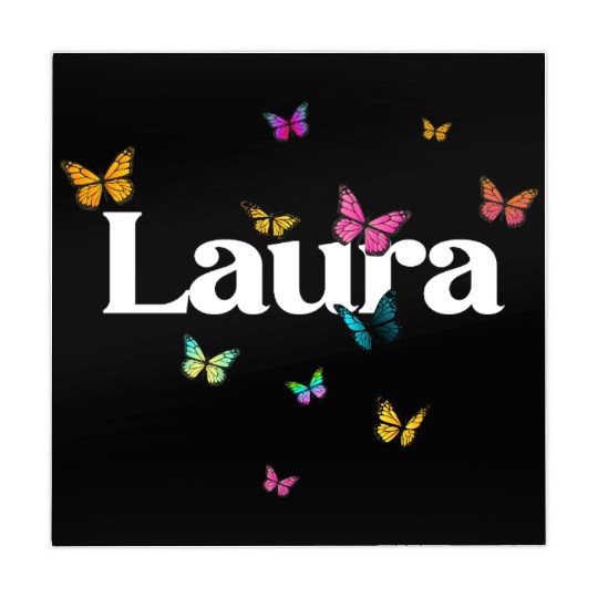 LAURA - beautiful girl name with cute butterflies Mahjong Mats