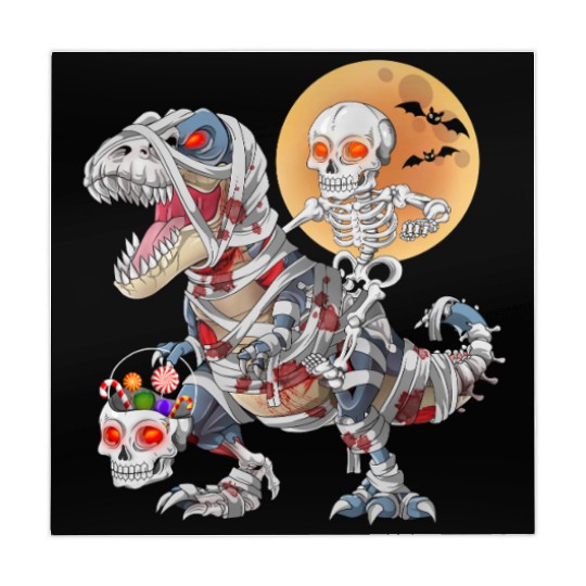 Skeleton Riding Zombie Mummy Dinosaur Halloween Mahjong Mats