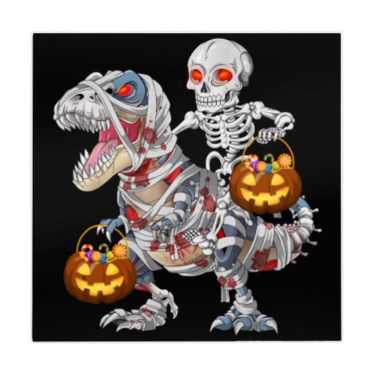 Skeleton Riding Zombie Mummy Dinosaur Halloween Mahjong Mats